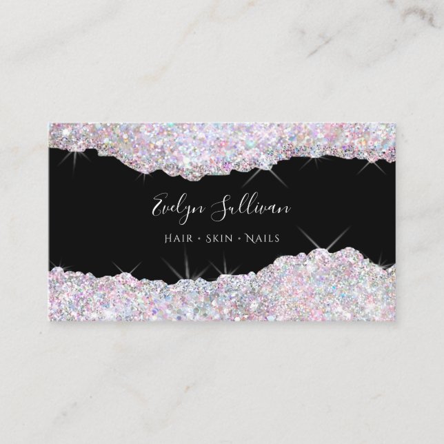 candy colors glitter business card (Front)