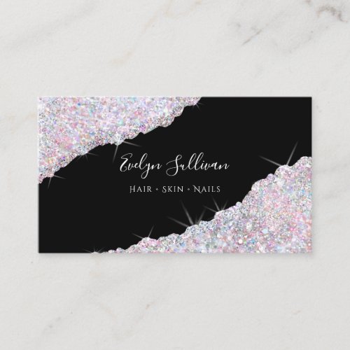 candy colors Glitter Sequin Business Card
