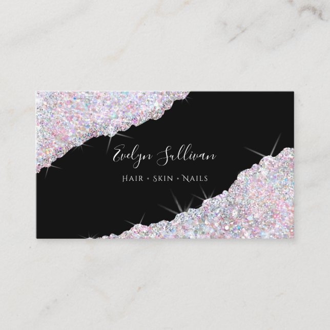 candy colors Glitter Sequin Business Card (Front)