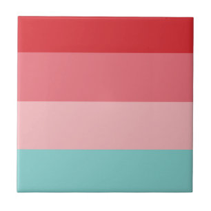 Candy Colors Horizontal Striped  Ceramic Tile