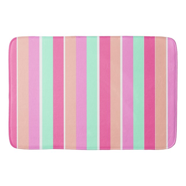 Candy Colors Stripes Bath Mat (Front)