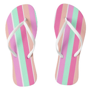 Candy Colors Stripes Flip Flops
