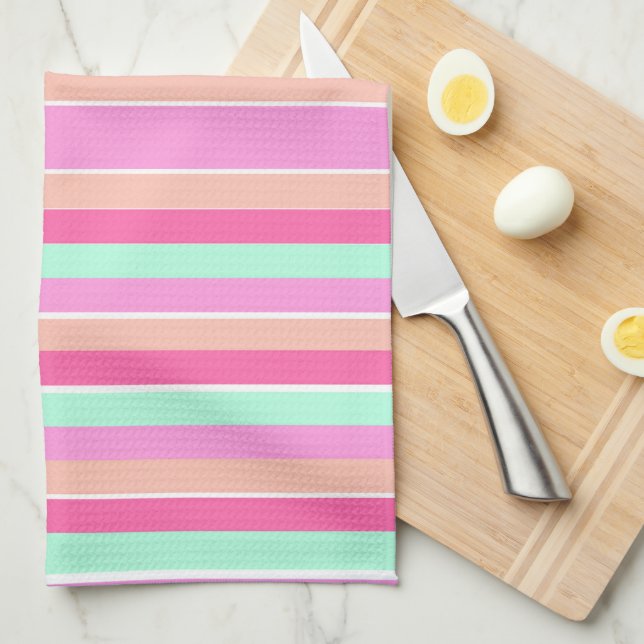 Candy Colors Stripes Kitchen Towel (Quarter Fold)