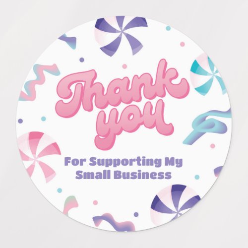 Candy Colors Thank You  Labels