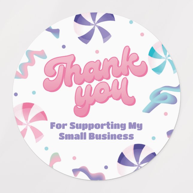 Candy Colors Thank You  Labels (Design 1)
