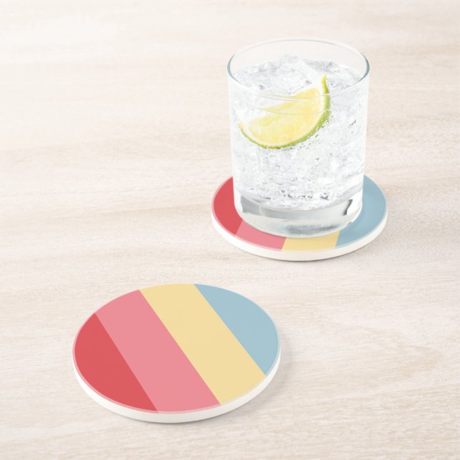 Candy Colors Vertical Striped Coaster (Side)