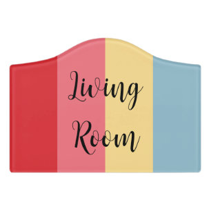 Candy Colors Vertical Stripes Door Sign