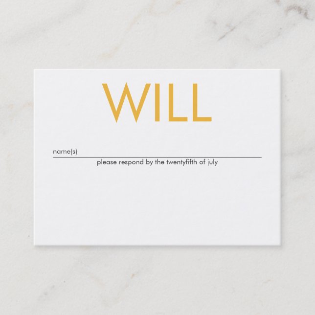Candy Colors Yellow & Orange RSVP Mini Appointment Card (Front)