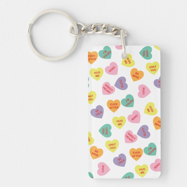 Candy Conversation Hearts Keychain (Front)