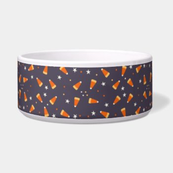 Candy Corn And Stars Halloween Pet Bowl by koncepts at Zazzle