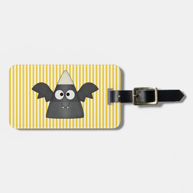 Candy Corn Bat Luggage Tag (Front Horizontal)