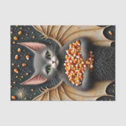 Candy Corn Cat Bat Decoupage Tissue Paper