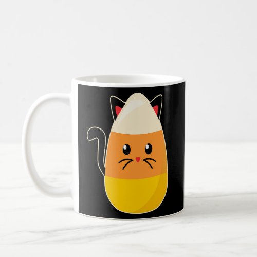 Candy Corn Cat Halloween Coffee Mug