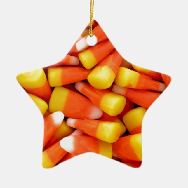 CANDY CORN CERAMIC ORNAMENT (Front)