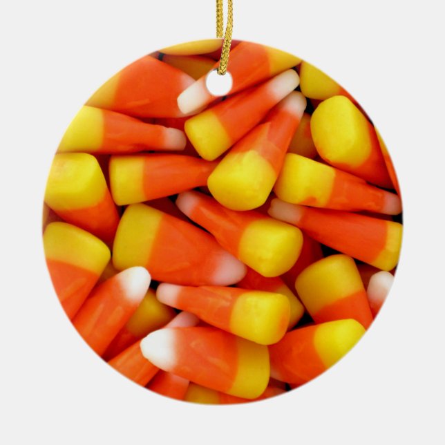 Candy Corn Ceramic Ornament (Front)