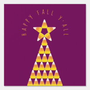 Candy Corn Christmas Tree Fall Sign