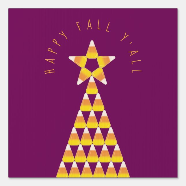 Candy Corn Christmas Tree Fall Sign (Front)