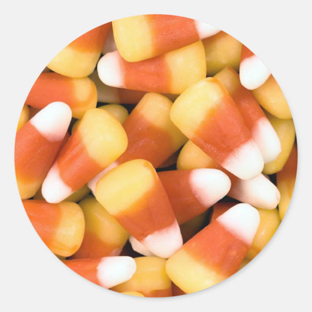 candy corn classic round sticker | Zazzle