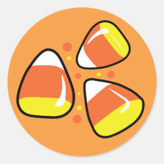 Candy Corn Classic Round Sticker