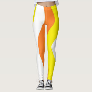 Candy Corn Colors Leggings Striped Stretch Pants
