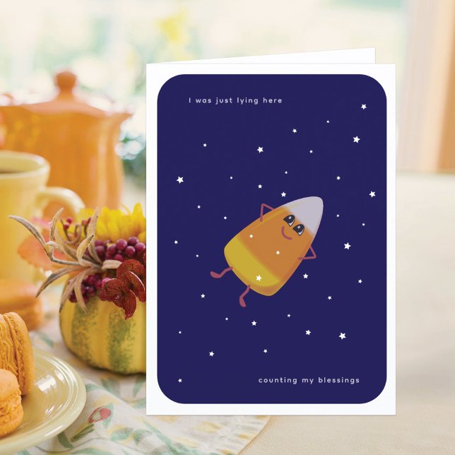 Candy Corn "Counting My Blessings" Thanksgiving Holiday Card (Creator Uploaded)