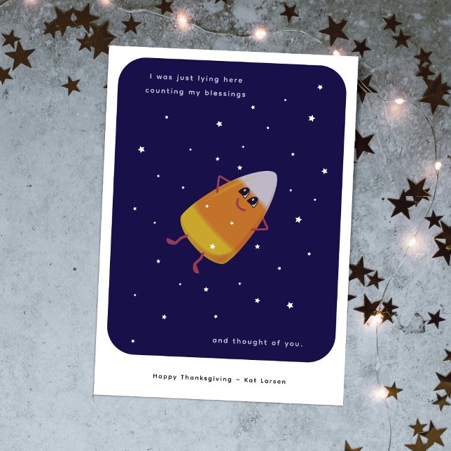 Candy Corn "Counting My Blessings" Thanksgiving Holiday Card (Creator Uploaded)