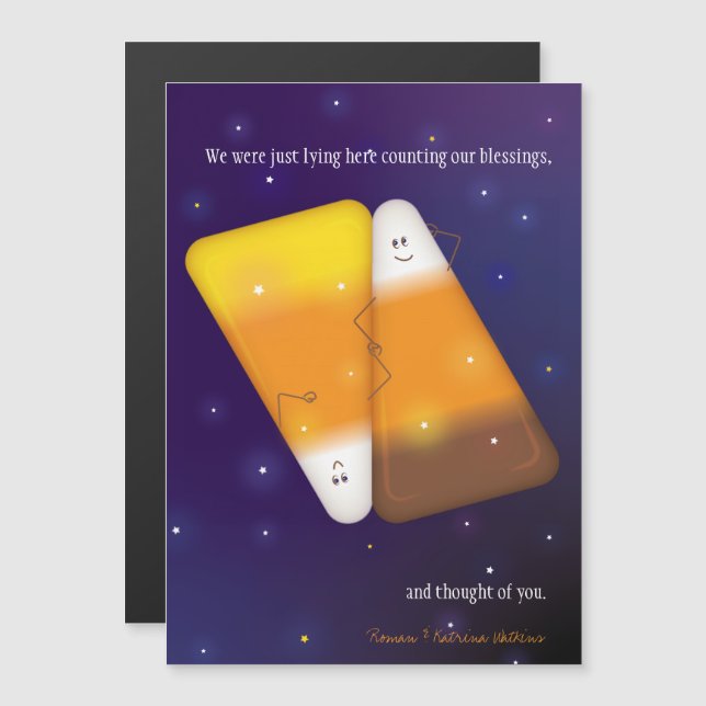 Candy Corn Couple Greeting Card (Front/Back)
