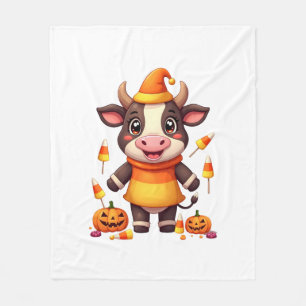 Candy Corn Cow Fleece Blanket