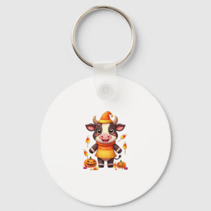 Candy Corn Cow Keychain
