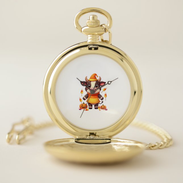 Candy Corn Cow Pocket Watch (Inside)