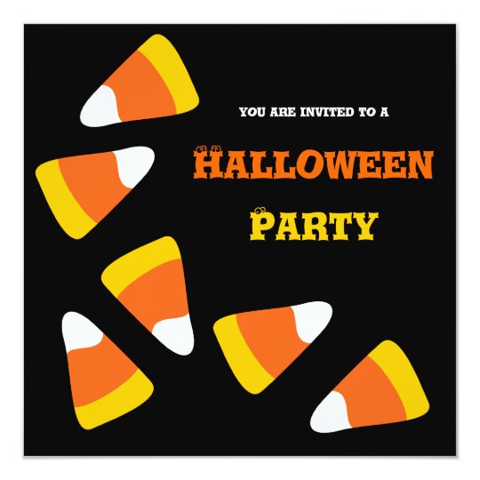 Candy Corn Craze Halloween Party Invitation