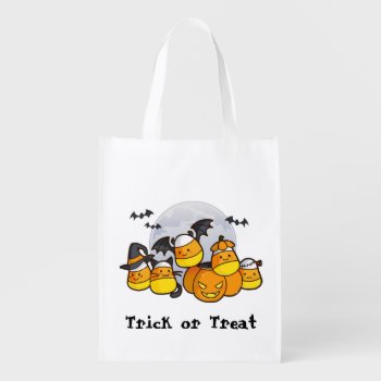 Candy Corn Critters Reusable Grocery Bag by YamPuff at Zazzle