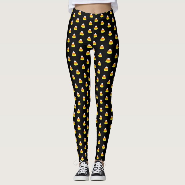Candy Corn Custom Background Color Leggings (Front)