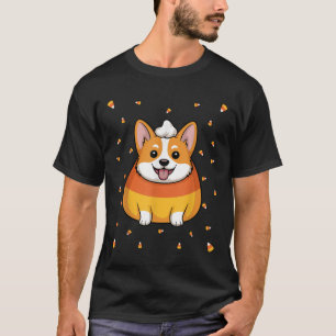 Candy Corn Cute Corgi Dog Spooky Halloween Men Wom T-Shirt