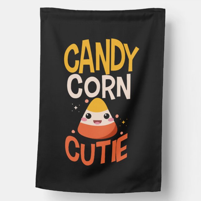Candy Corn Cutie Child Kids Halloween Outfit House Flag (Front)