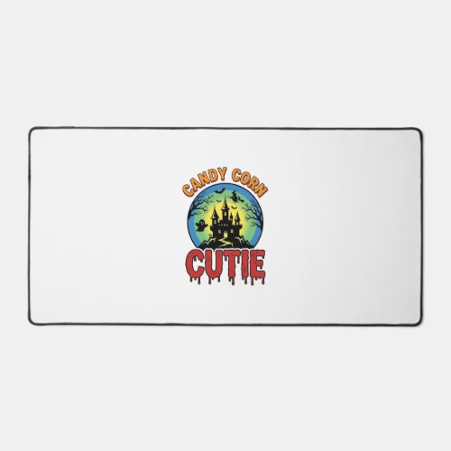 Candy Corn Cutie Vintage Halloween Castle Design_1 Desk Mat