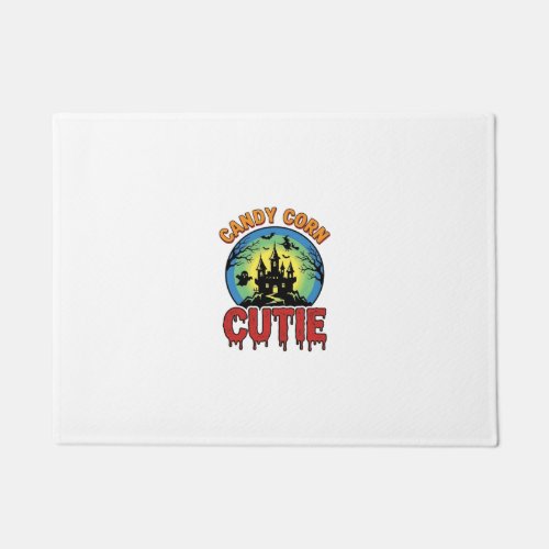 Candy Corn Cutie Vintage Halloween Castle Design_1 Doormat
