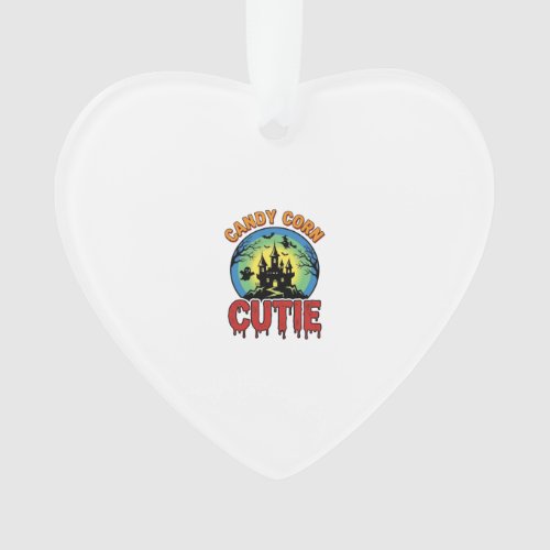 Candy Corn Cutie Vintage Halloween Castle Design_1 Ornament