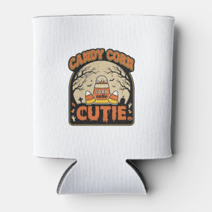 Candy Corn Cutie Vintage Halloween Vector Design_1 Can Cooler