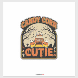 Candy Corn Cutie Vintage Halloween Vector Design_1 Sticker