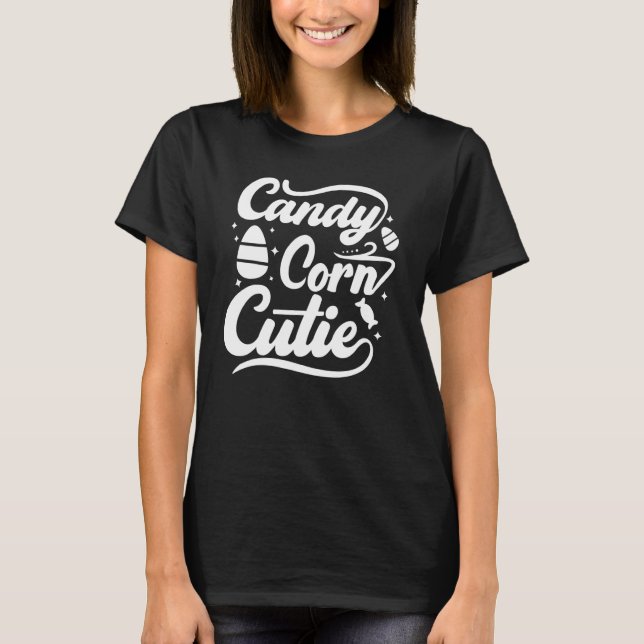 Candy Corn Cutie Women's Halloween T-Shirt (Front)