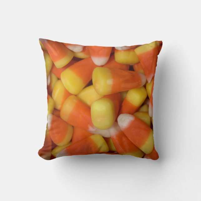 Candy Corn Design Throw Pillow (Front)