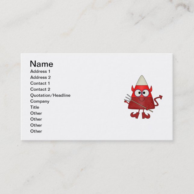 Candy Corn Devil Halloween Business Card (Front)