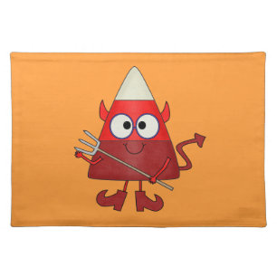 Candy Corn Devil Halloween Placemat