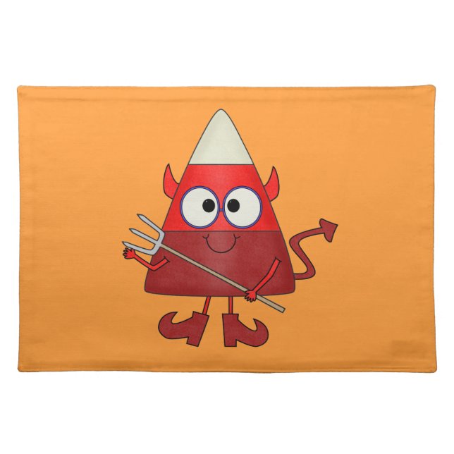 Candy Corn Devil Halloween Placemat (Front)