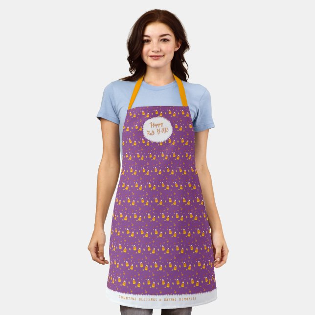 Candy Corn Fall Leaves Apron | Happy Fall Yall (Worn)