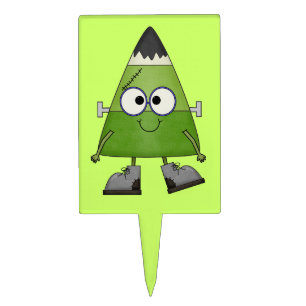 Candy Corn Frankenstein Halloween Cake Topper
