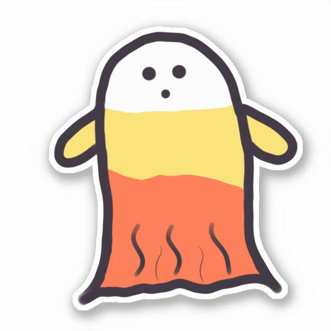Candy Corn Ghost Sticker (Front)