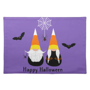 Candy Corn Gnomes Cloth Placemat