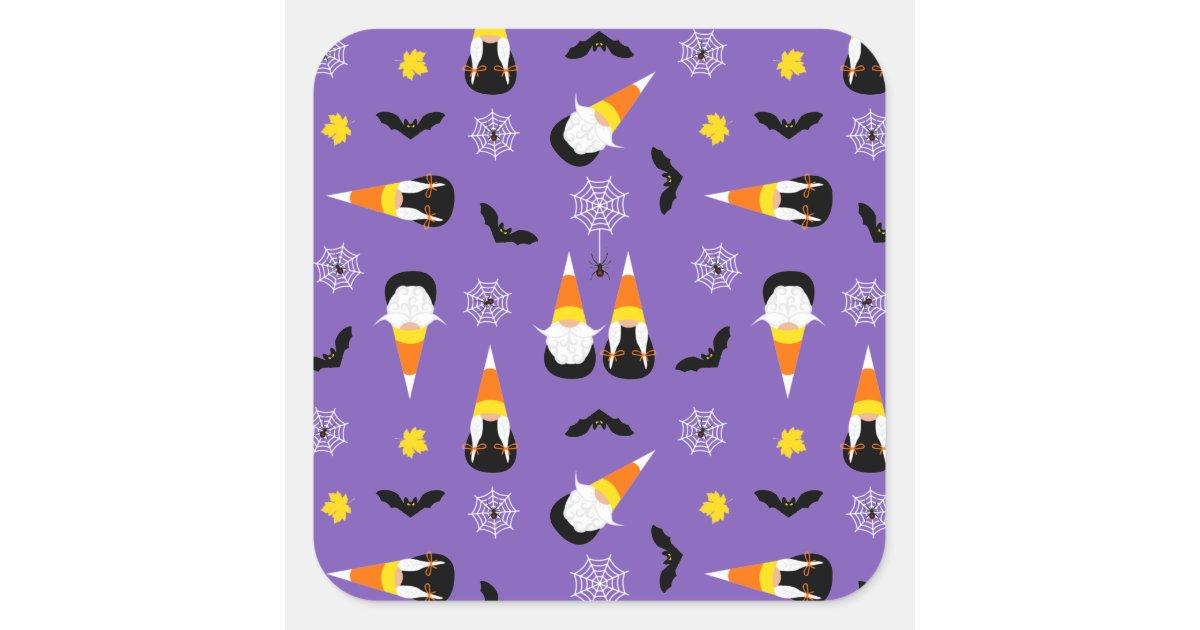 Candy Corn Gnomes Square Sticker Zazzle 2650